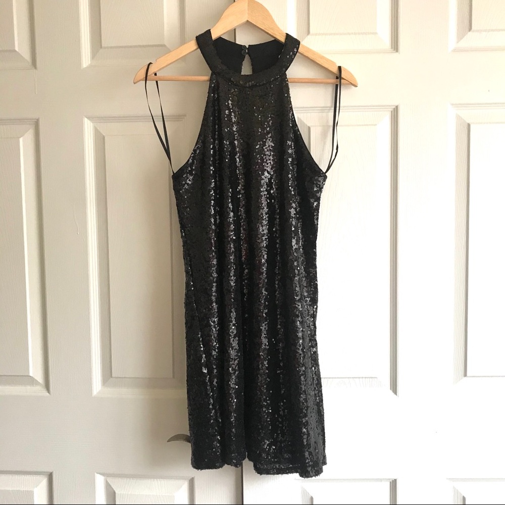 NWT Black Sequin shift dress